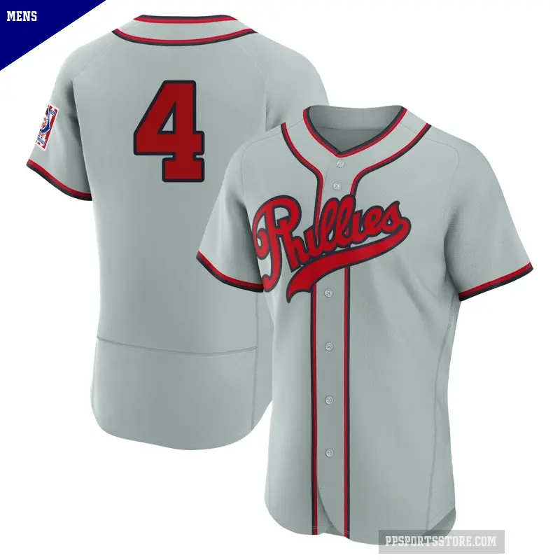 Men's No.4 Luis Arraez Philadelphia Phillies Gray Authentic 2026 Field Of Dreams Jersey