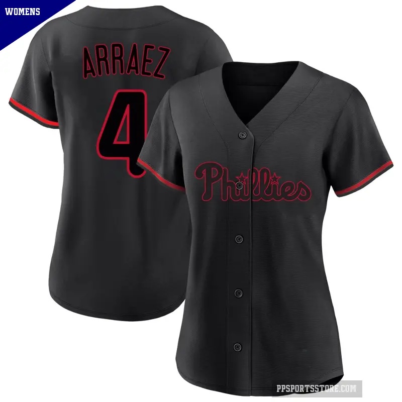 Women's No.4 Luis Arraez Philadelphia Phillies Black Replica Fashion Jersey