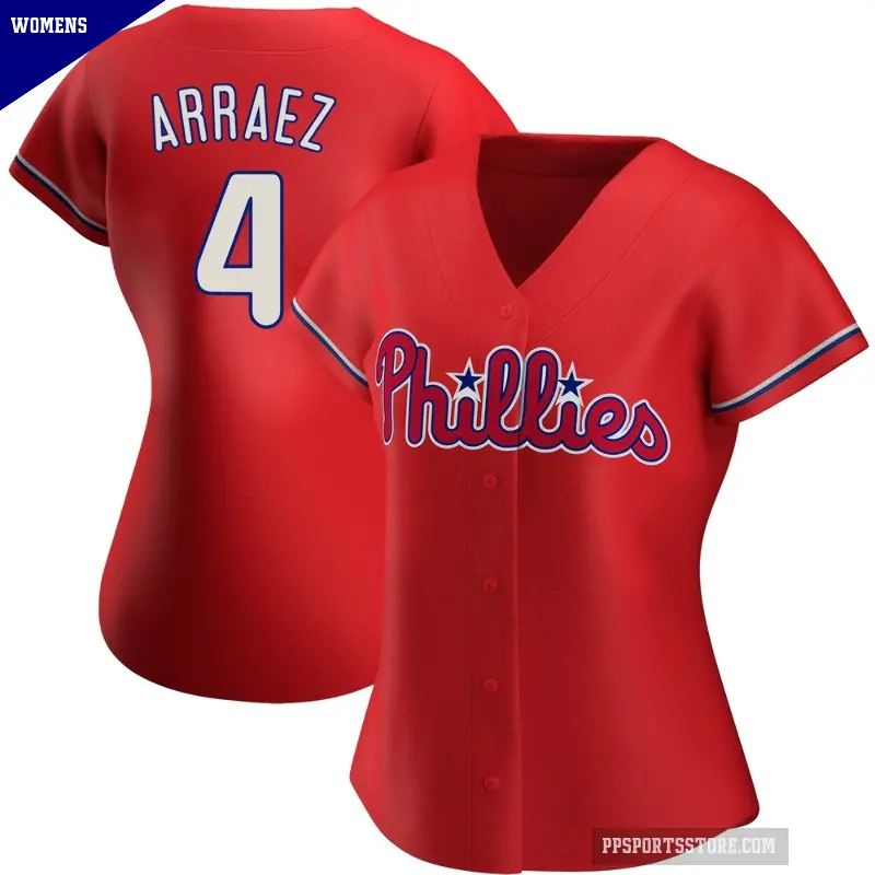 Women's No.4 Luis Arraez Philadelphia Phillies Red Replica Alternate Jersey